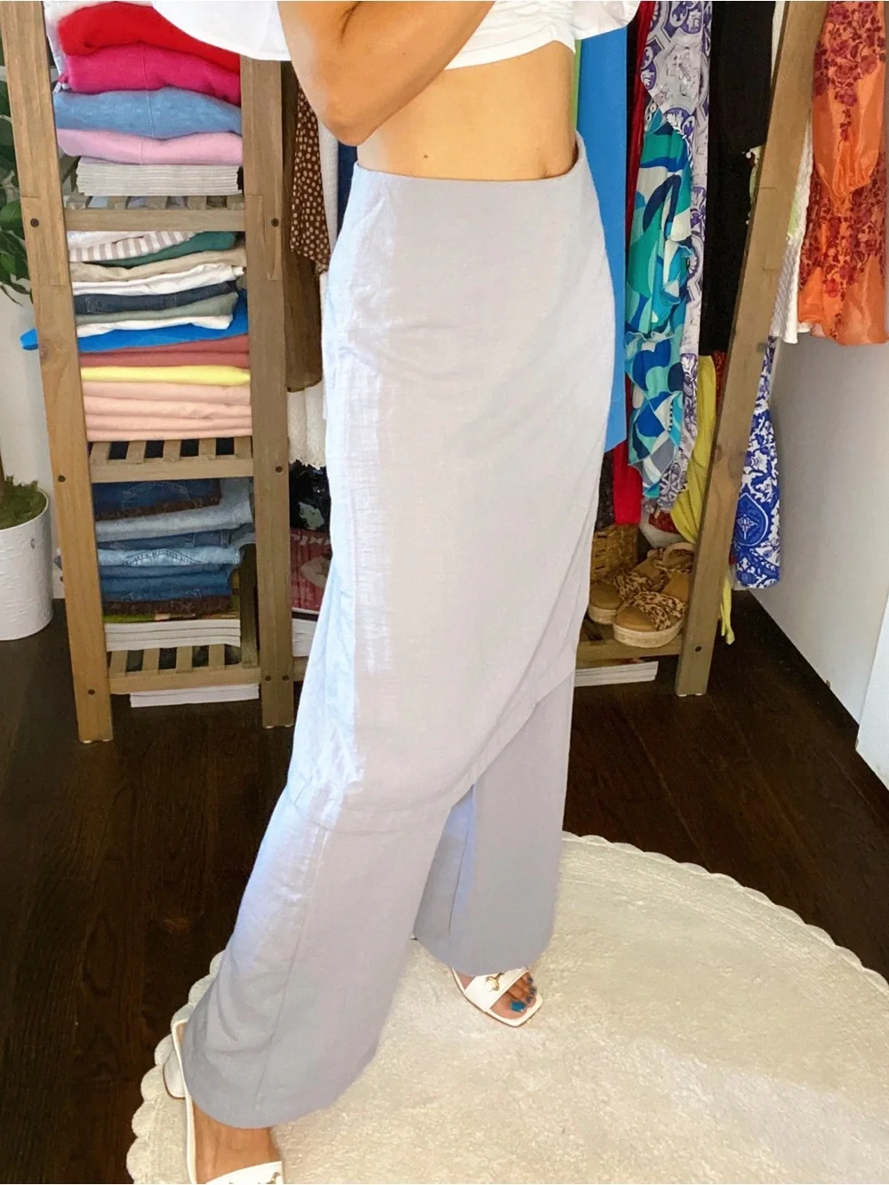ZARA Gray Wrap Midi Skirt Overlay Pants! 🐦